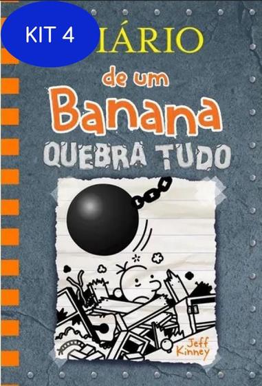 Imagem de Kit 4 Livro Diario De Um Banana - Vol 14 - Quebra Tudo - Vergara E Riba (Ver)