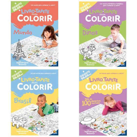 Imagem de Kit 4 Livros Infantil Tapete para Colorir