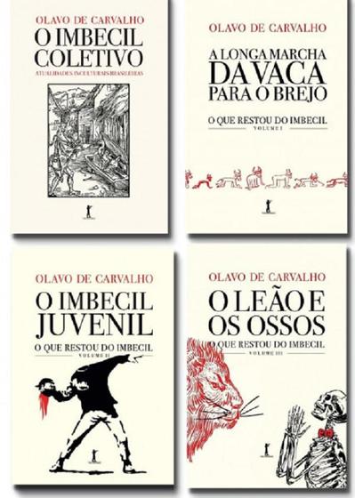 Imagem de Kit 4 livros olavo de carvalho imbecil coletivo