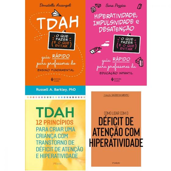 Imagem de Kit 4 livros sobre tdah - o que fazer, o que evitar, como lidar