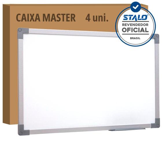 Imagem de Kit 4 Lousa Quadro Branco 100x70cm Moldura Soft Alumínio