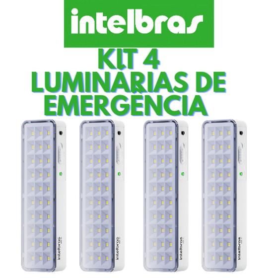 Imagem de Kit 4 Luminária De Emergência Intelbras Lea31 Luz De Led Recarregável