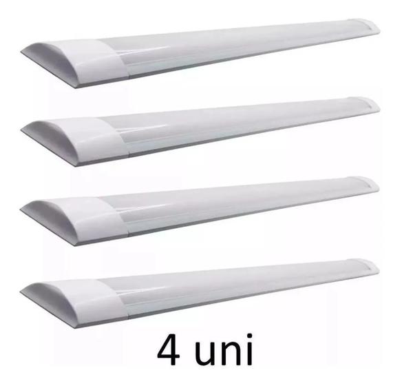 Kit 4 Luminaria Led 40w 6500k 120cm 036bf Sobrepor Tubular LUATEK