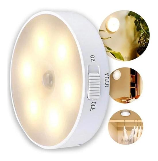 Imagem de Kit 4 Luminária Led Spot Sem Fio Sensor De Presença Usb 902