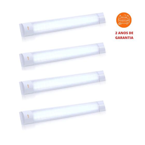 Kit 4 Luminárias De Teto Led Sobrepor 60cm Linea 18W 6400K Llum