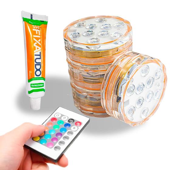Kit 4 Luminárias Rgb Piscina Sem Fio E Cola Fixa Tudo 85g Menor preço em Kit 4 Luminárias Rgb Piscina Sem Fio E Cola Fixa Tudo 85g