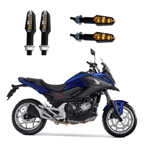 Imagem de KIT 4 Luz Seta Esportiva Pisca de Led Modelo P29 Para Moto Honda NC 750X ABS 2010 2011 2012 2013 2014 2015