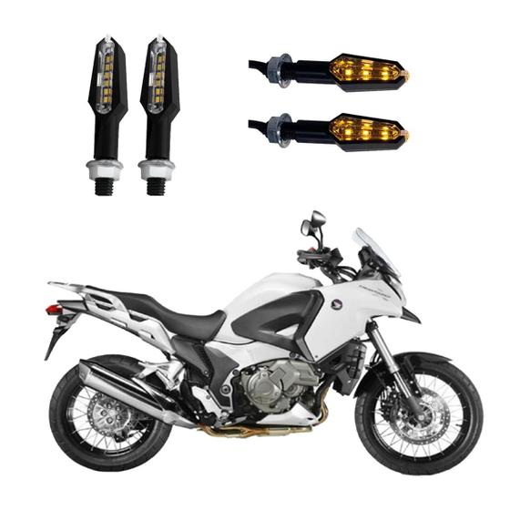 Imagem de KIT 4 Luz Seta Esportiva Pisca de Led Modelo P29 Para Moto Honda VRF 1200X Ano 2016 2017 2018 2019 2020 2021