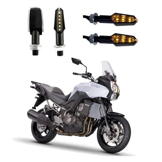 Imagem de KIT 4 Luz Seta Esportiva Pisca de Led Modelo P29 Para Moto VERSYS 1000cc Ano 2016 2017 2018 2019 2020 2021