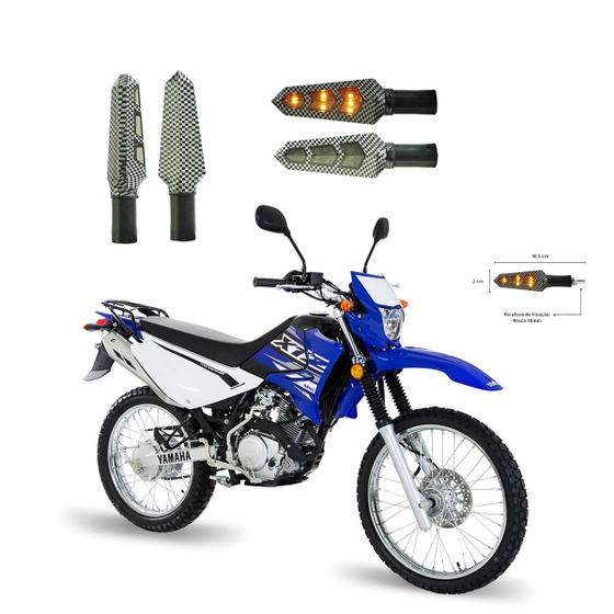 Imagem de KIT 4 Luz Seta Esportiva Pisca Led de Carbono Modelo P03 para Moto XTZ 125 Ano 2016 2017 2018201920202021