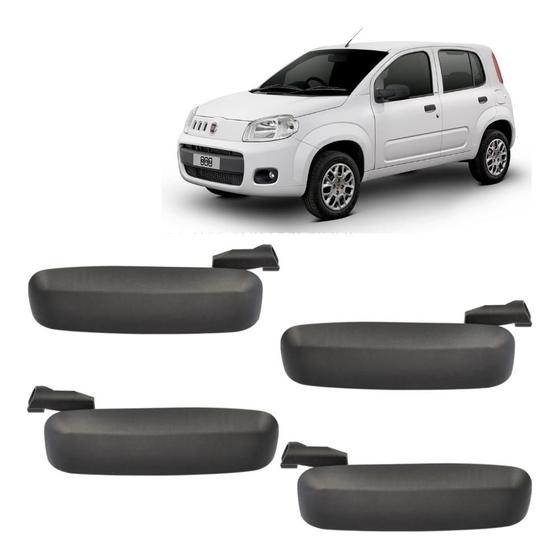 Imagem de Kit 4 Maçaneta Externa Puxador Novo Uno 2010 2012 2013 2014