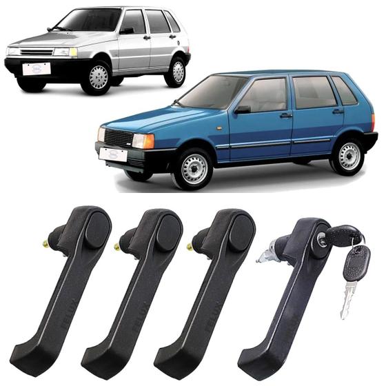 Imagem de Kit 4 Maçanetas Externa c/chave Fiat Uno 1984-1995