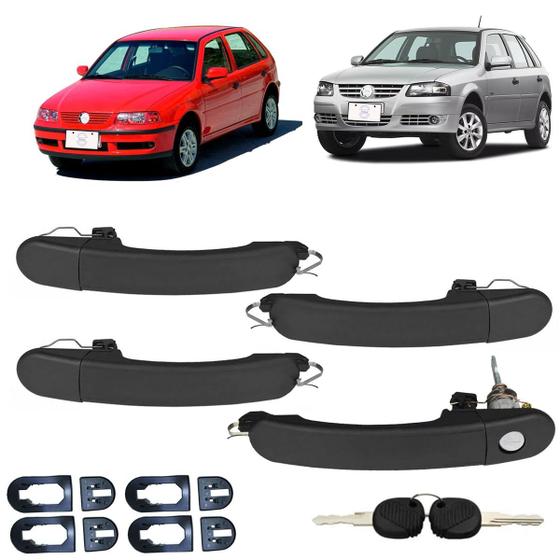 Imagem de Kit 4 Maçanetas Externa c/Chave Maxion Gol G3 G4 4 Portas