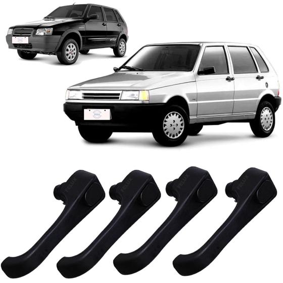 Imagem de Kit 4 Maçanetas Externa s/chave Fiat Uno Mille 1995-2013