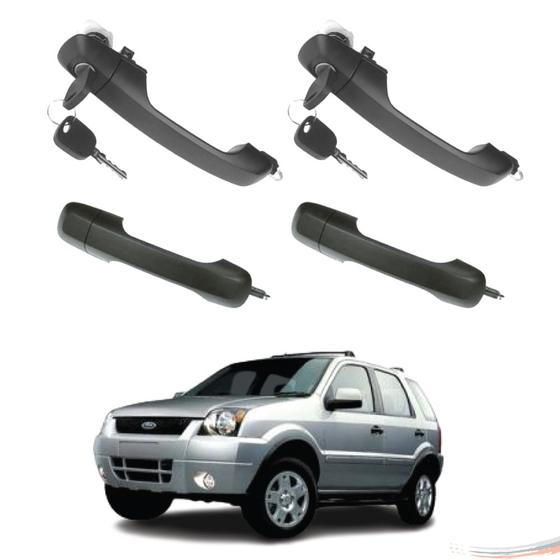 Imagem de Kit 4 Maçanetas Extr Completo C/ Chave Ecosport G1 02 A 12 - UN / 4