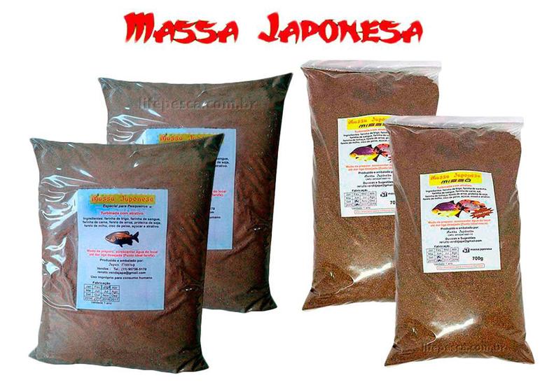Imagem de Kit 4 Massas Japonesa Para Pesca Tradicional 2x500g + Missô 2x700g