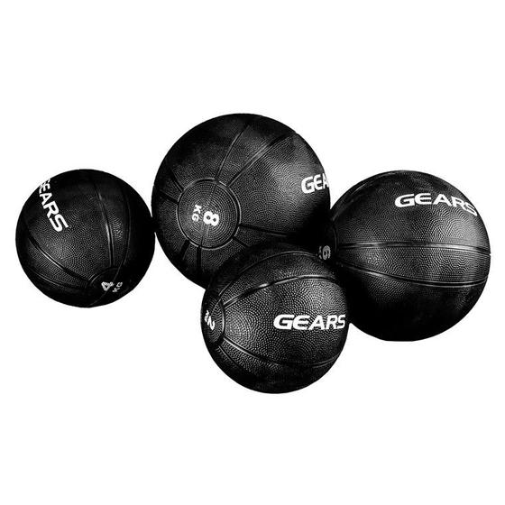 Imagem de Kit 4 medicine ball em borracha virgem 2, 4, 6 e 8 kg. gears - cd