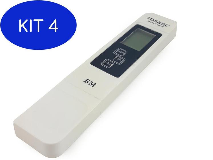 Kit 4 Medidor Tds E Ec Com Termômetro Condutivímetro Digital Bmax