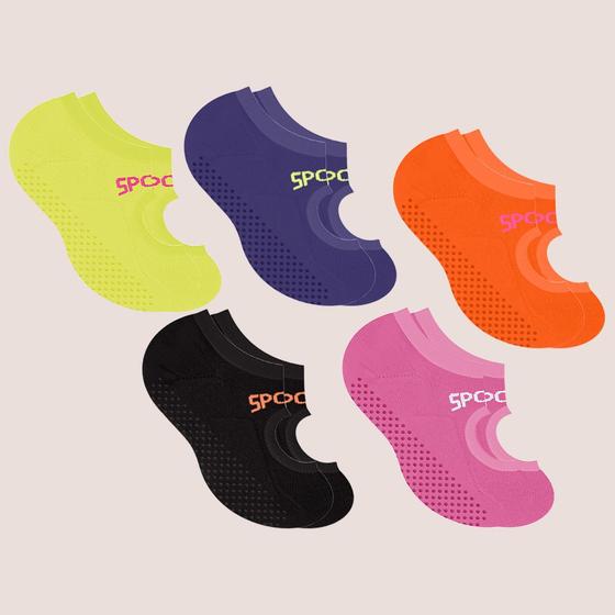 Imagem de Kit 4 Meias Sapatilha Antiderrapante Yoga Pilates Selene