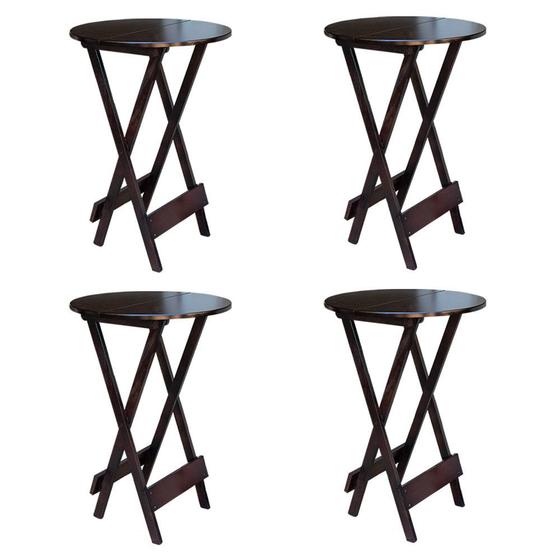 Kit 4 Mesas de Madeira Bistrô Dobravel Ideal para Bar e Restaurante Imbuia Menor preço em Kit 4 Mesas de Madeira Bistrô Dobravel Ideal para Bar e Restaurante Imbuia