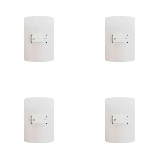 Imagem de  kit 4 - mg b3 conj 1 int simples bipolar 4x2 10a branco