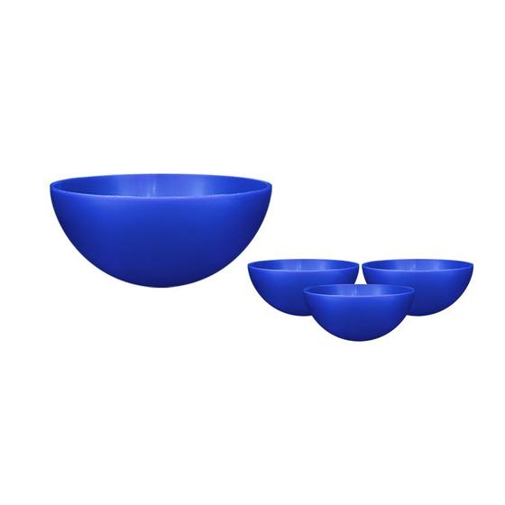 Imagem de Kit 4 Mini Bowl Azul 240Ml Plástico Premium