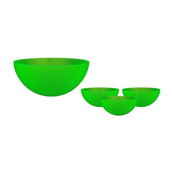 Imagem de Kit 4 Mini Bowl Verde Neon 240Ml Plástico Premium