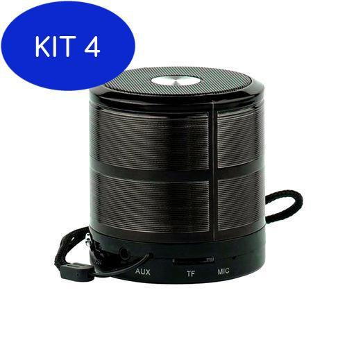 Imagem de Kit 4 Mini Caixa De Som Portátil Speaker Ws-887