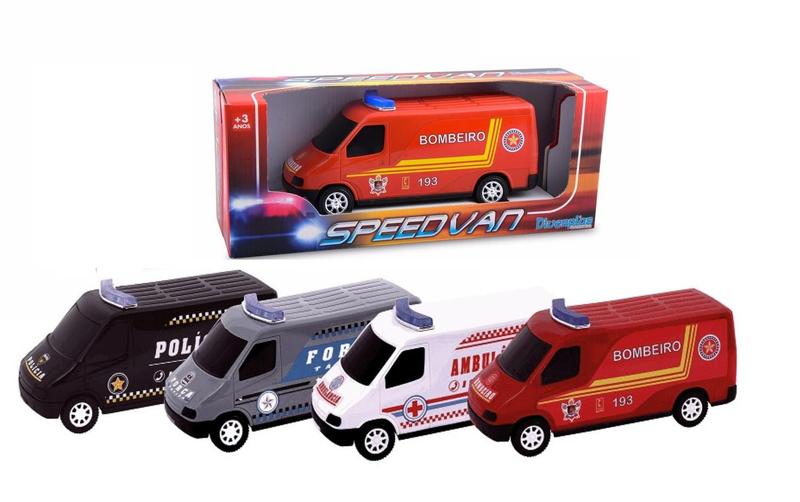 Imagem de Kit 4 Miniatura Van Resgate - Diverplas