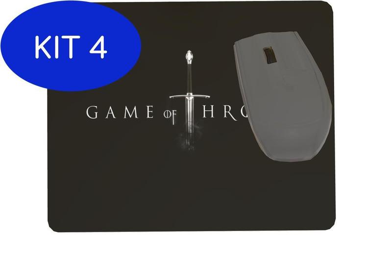 Kit 4 Mouse Pad Game Of Thrones Modelo Central Personalizados Mouse
