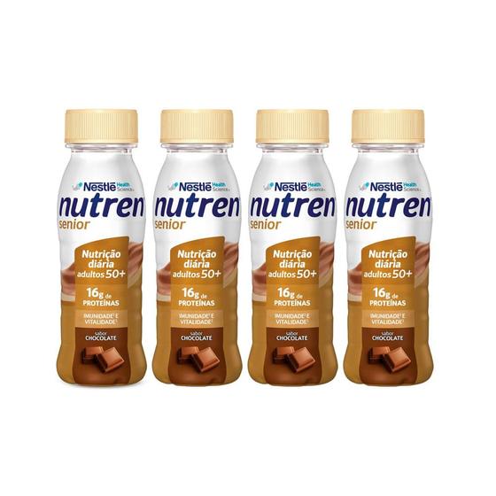 Imagem de Kit 4 Nutren Senior Complemento Alimentar Chocolate 200ml