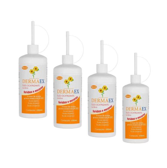 Imagem de Kit 4 Óleo De Girassol Cicatrizante 100ml - Dermaex