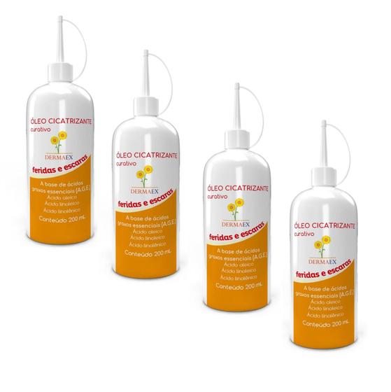 Imagem de Kit 4 Óleo De Girassol Cicatrizante 200ml - Dermaex