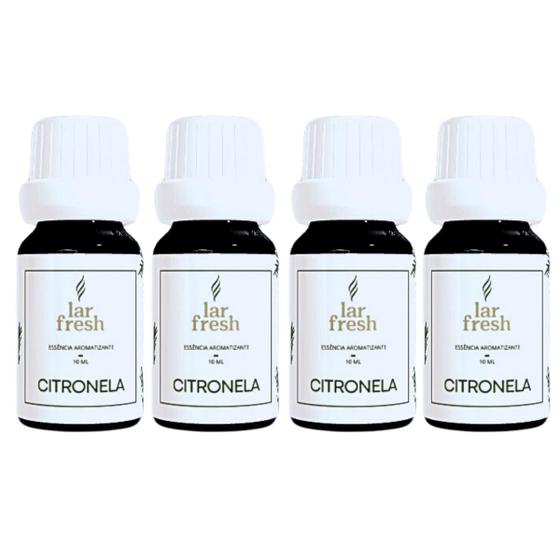 Imagem de Kit 4 Óleo Essencial Citronela 100% Natural Lar Fresh 10ml