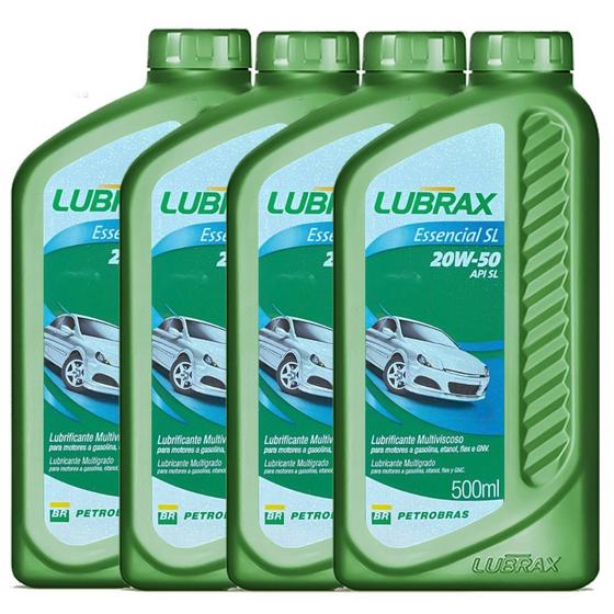 Kit 4 Óleo Motor 20W50 Mineral Essencial SL Lubrax - 1 Litro Menor preço em Kit 4 Óleo Motor 20W50 Mineral Essencial SL Lubrax - 1 Litro