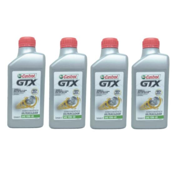 Imagem de Kit 4 Óleos Castrol Gtx Ultraclean 10w40 Semissintético