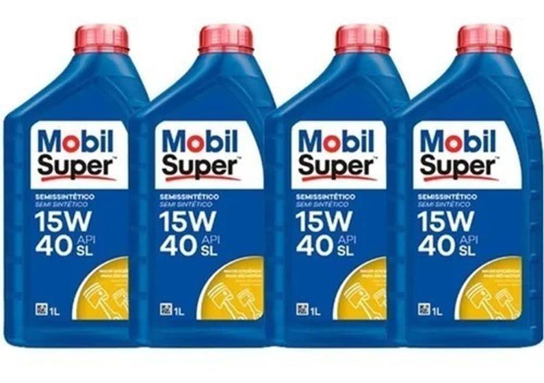 Kit 4 Óleos Motor Mobil Super 15w40 Semissintético Api Sl - Original ...