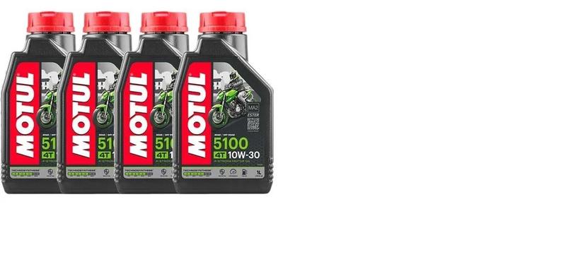 Imagem de Kit 4 Óleos Motul 5100 4t 10w30 Semissintético 1l