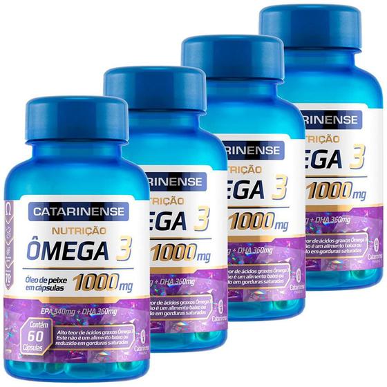 Kit 4 Ômega 3 Óleo de Peixe 60 Cápsulas Catarinense Menor preço em Kit 4 Ômega 3 Óleo de Peixe 60 Cápsulas Catarinense