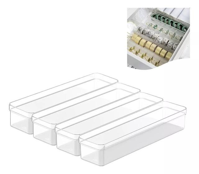 Imagem de Kit 4 Organizador Gaveta Quarto Cozinha Modular Multiuso