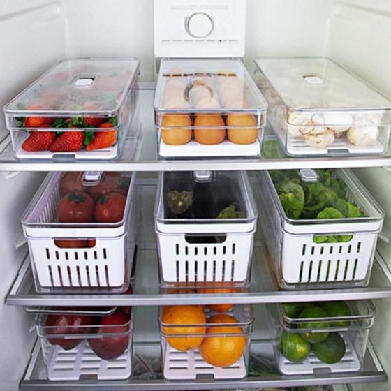 Kit 4 Organizador Geladeira Porta Frutas Legumes Verduras Menor preço em Kit 4 Organizador Geladeira Porta Frutas Legumes Verduras