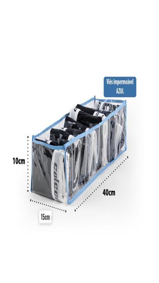 Imagem de Kit 4 Organizadores De Roupas Colmeia Para Meias, Roupas Intimas Tamanho P 10x15x40 PVC Lavável Com Viés