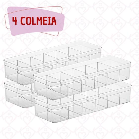 Imagem de Kit 4 Organizadores Grande Retangular Multiuso Com Divisorias