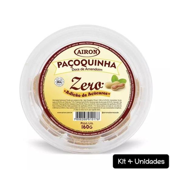 Imagem de KIT 4 Paçoquinha Tradicional Zero 160g (contém 8 und de 20g)