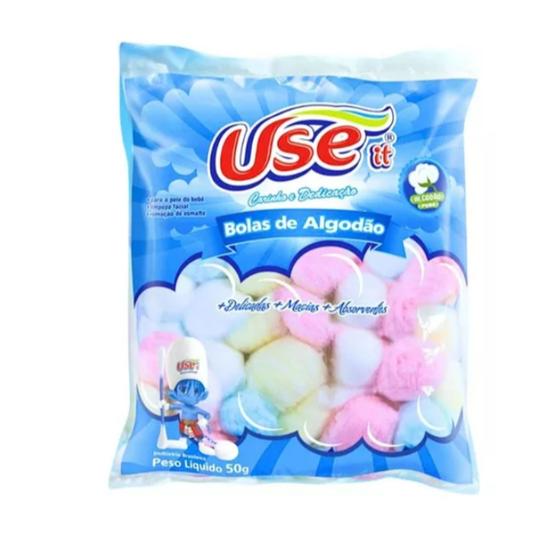 Imagem de Kit 4 Pacotes de Algodão Puro Macio Colorido 80g Use it