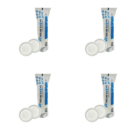 Imagem de Kit 4 Pacotes de Tampa para Pote 100ml e Copos 180ml 200ml Altacoppo transparente com 50 unidades