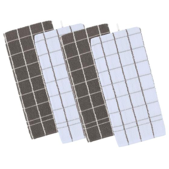 Imagem de Kit 4 panos de prato teka chef premium  atoalhado 100% algodão 45 x 70cm