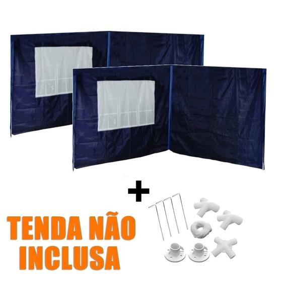 Kit 4 Paredes Laterais Azul + Kit Conectores Indicado Tenda Gazebo 3x3 Metros Mor e Lazer Menor preço em Kit 4 Paredes Laterais Azul + Kit Conectores Indicado Tenda Gazebo 3x3 Metros Mor e Lazer