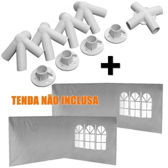 Kit 4 Paredes para Tenda em Rafia + 9 Conectores Reposicao 3m X 3m Base/Topo Nautika Menor preço em Kit 4 Paredes para Tenda em Rafia + 9 Conectores Reposicao 3m X 3m Base/Topo Nautika