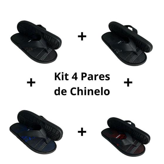 Imagem de Kit 4 pares de chinelos original correia grossa super confortavel